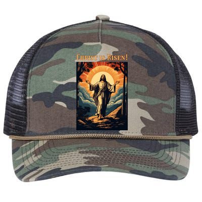 Christian Easter Jesus Christ Is Risen Retro Rope Trucker Hat Cap