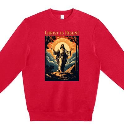 Christian Easter Jesus Christ Is Risen Premium Crewneck Sweatshirt