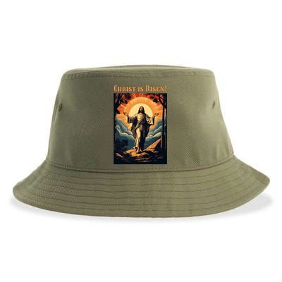 Christian Easter Jesus Christ Is Risen Sustainable Bucket Hat