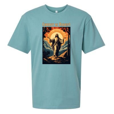 Christian Easter Jesus Christ Is Risen Sueded Cloud Jersey T-Shirt