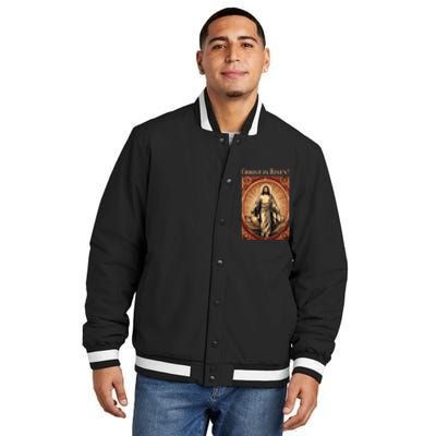 Christian Easter Jesus Christ Is Risen Insulated Varsity Jacket