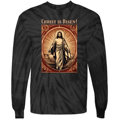 Christian Easter Jesus Christ Is Risen Tie-Dye Long Sleeve Shirt