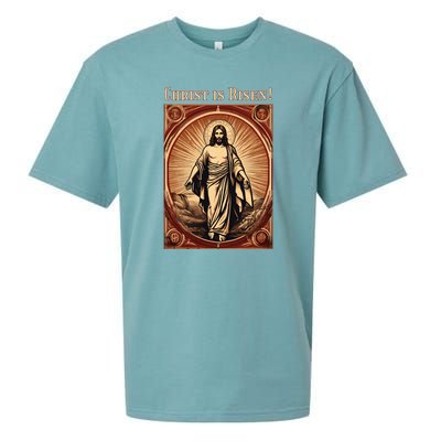 Christian Easter Jesus Christ Is Risen Sueded Cloud Jersey T-Shirt