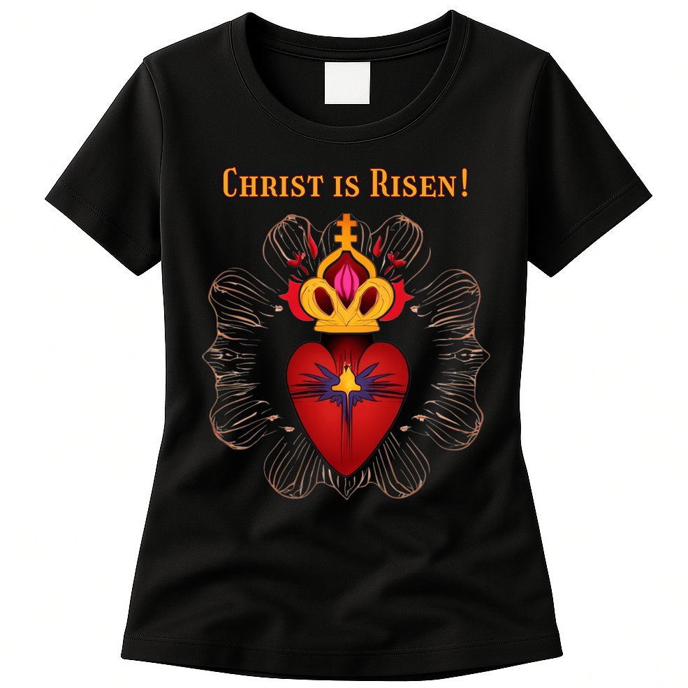 Christian Easter Jesus Christ Is Risen Womens T-Shirt