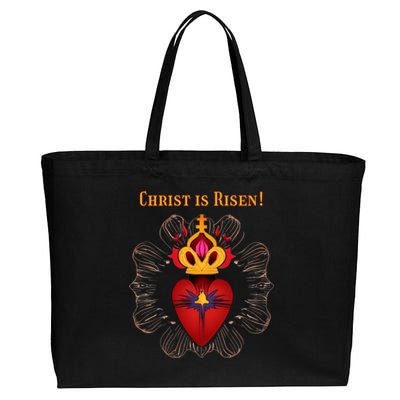 Christian Easter Jesus Christ Is Risen Cotton Canvas Jumbo Tote