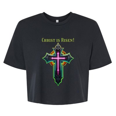 Christian Easter Jesus Christ Is Risen Bella+Canvas Jersey Crop Tee