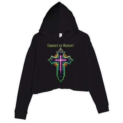 Christian Easter Jesus Christ Is Risen Crop Fleece Hoodie