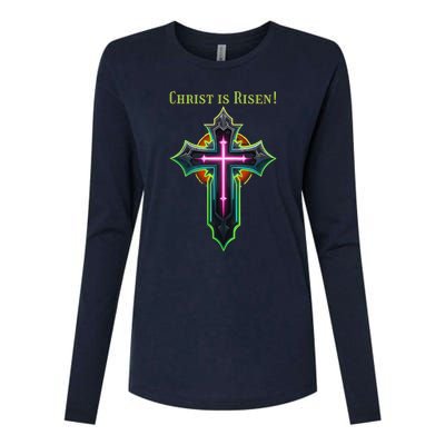 Christian Easter Jesus Christ Is Risen Womens Cotton Relaxed Long Sleeve T-Shirt