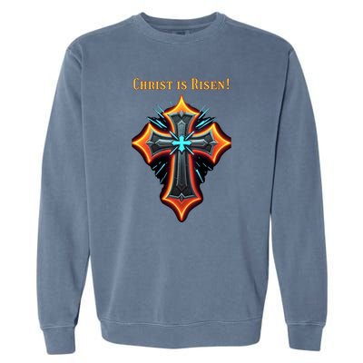 Christian Easter Jesus Christ Is Risen Garment-Dyed Sweatshirt