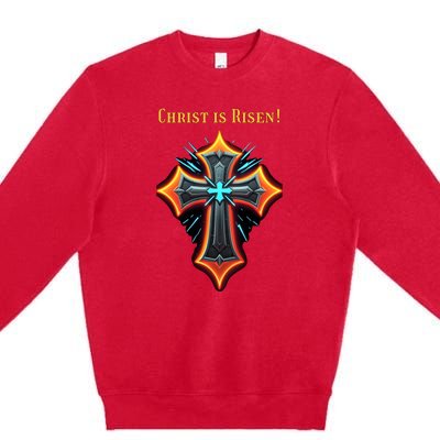 Christian Easter Jesus Christ Is Risen Premium Crewneck Sweatshirt