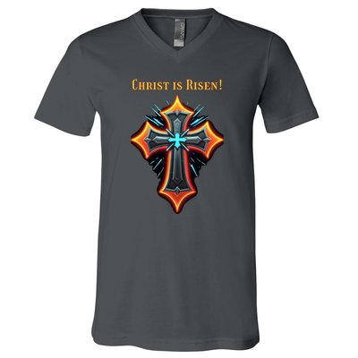 Christian Easter Jesus Christ Is Risen V-Neck T-Shirt