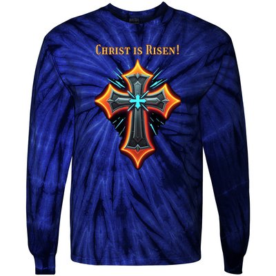 Christian Easter Jesus Christ Is Risen Tie-Dye Long Sleeve Shirt