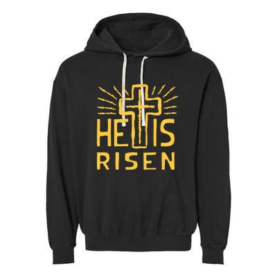 Christian Easter Jesus Christ Is Risen Garment-Dyed Fleece Hoodie