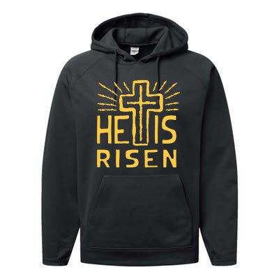 Christian Easter Jesus Christ Is Risen Performance Fleece Hoodie