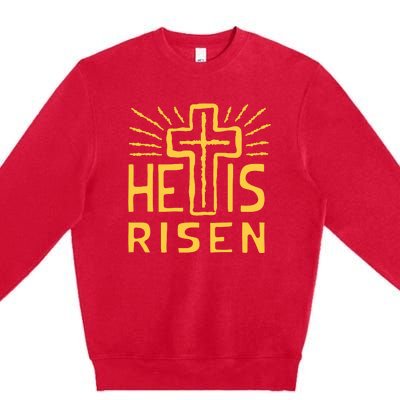 Christian Easter Jesus Christ Is Risen Premium Crewneck Sweatshirt