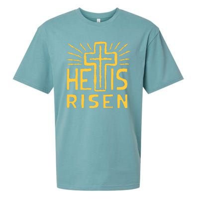 Christian Easter Jesus Christ Is Risen Sueded Cloud Jersey T-Shirt