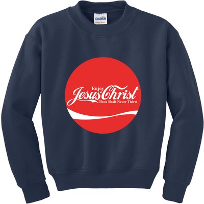Cool Enjoy Jesus Christ Thou Shalt Mever Thirst Kids Sweatshirt
