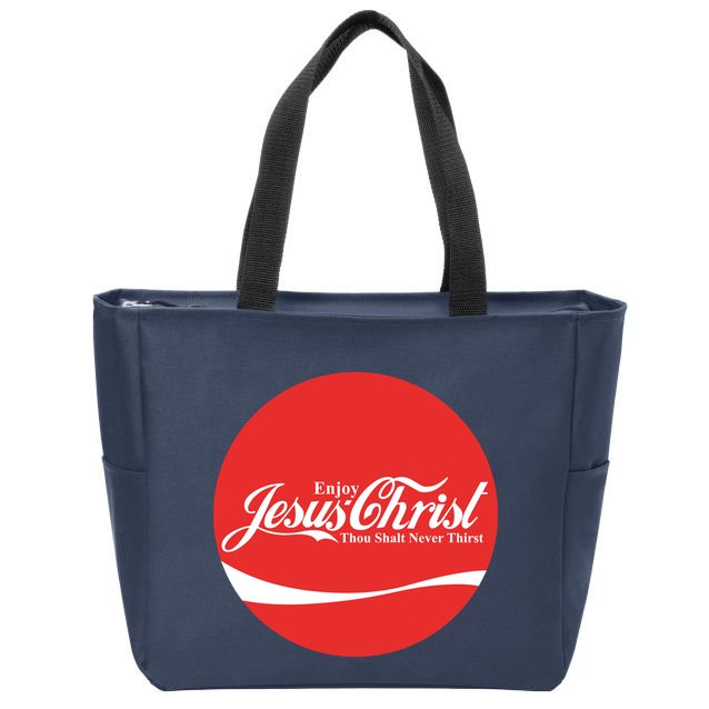 Cool Enjoy Jesus Christ Thou Shalt Mever Thirst Zip Tote Bag