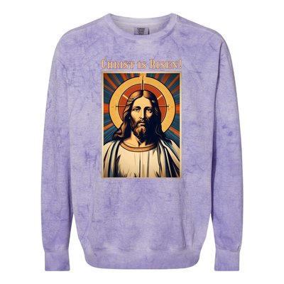 Christian Easter Jesus Christ Is Risen Colorblast Crewneck Sweatshirt