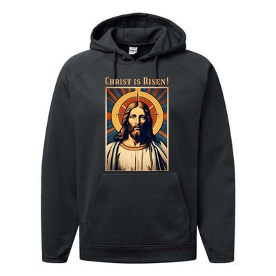 Christian Easter Jesus Christ Is Risen Performance Fleece Hoodie