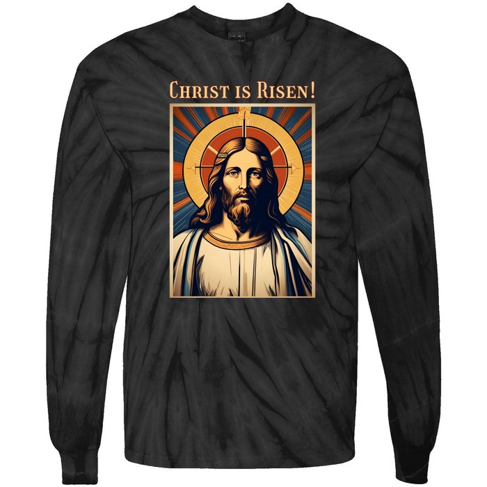 Christian Easter Jesus Christ Is Risen Tie-Dye Long Sleeve Shirt