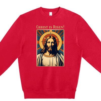 Christian Easter Jesus Christ Is Risen Premium Crewneck Sweatshirt