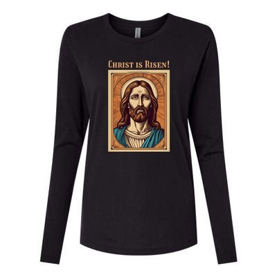 Christian Easter Jesus Christ Is Risen Womens Cotton Relaxed Long Sleeve T-Shirt