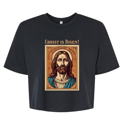 Christian Easter Jesus Christ Is Risen Bella+Canvas Jersey Crop Tee