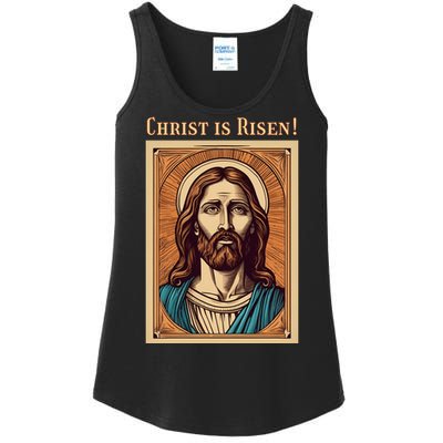 Christian Easter Jesus Christ Is Risen Ladies Essential Tank