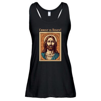 Christian Easter Jesus Christ Is Risen Ladies Essential Flowy Tank