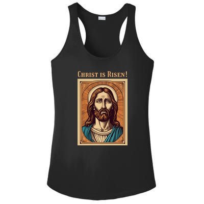 Christian Easter Jesus Christ Is Risen Ladies PosiCharge Competitor Racerback Tank