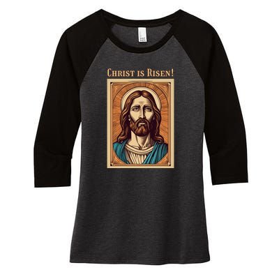 Christian Easter Jesus Christ Is Risen Women's Tri-Blend 3/4-Sleeve Raglan Shirt