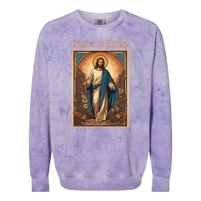 Christian Easter Jesus Christ Is Risen Colorblast Crewneck Sweatshirt