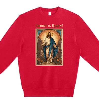 Christian Easter Jesus Christ Is Risen Premium Crewneck Sweatshirt