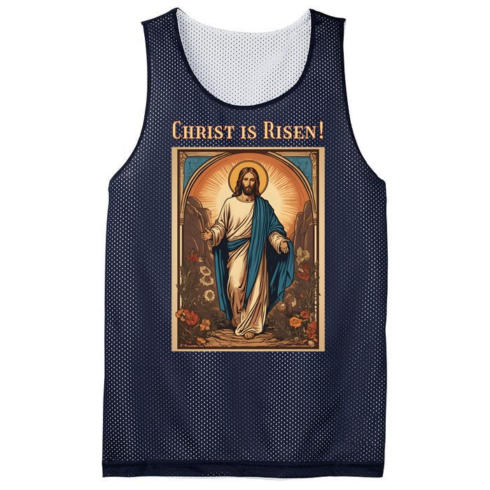 Christian Easter Jesus Christ Is Risen Mesh Reversible Basketball Jersey Tank