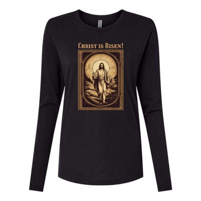 Christian Easter Jesus Christ Is Risen Womens Cotton Relaxed Long Sleeve T-Shirt