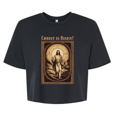 Christian Easter Jesus Christ Is Risen Bella+Canvas Jersey Crop Tee