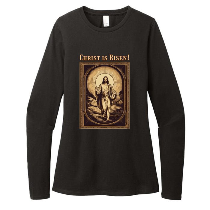 Christian Easter Jesus Christ Is Risen Womens CVC Long Sleeve Shirt