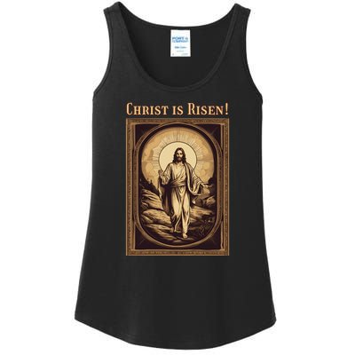 Christian Easter Jesus Christ Is Risen Ladies Essential Tank