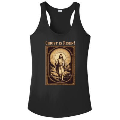 Christian Easter Jesus Christ Is Risen Ladies PosiCharge Competitor Racerback Tank