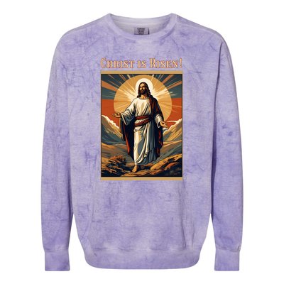 Christian Easter Jesus Christ Is Risen Colorblast Crewneck Sweatshirt