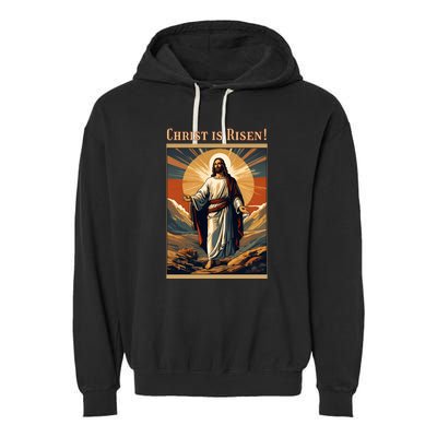 Christian Easter Jesus Christ Is Risen Garment-Dyed Fleece Hoodie