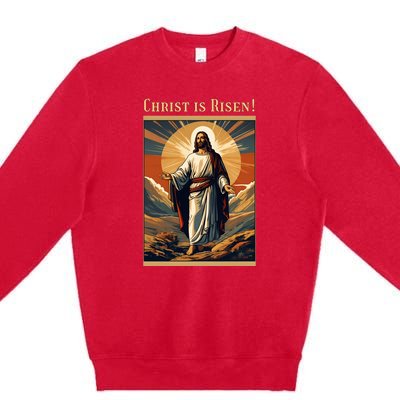 Christian Easter Jesus Christ Is Risen Premium Crewneck Sweatshirt