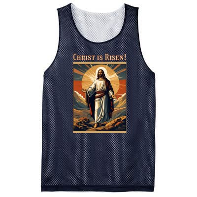 Christian Easter Jesus Christ Is Risen Mesh Reversible Basketball Jersey Tank