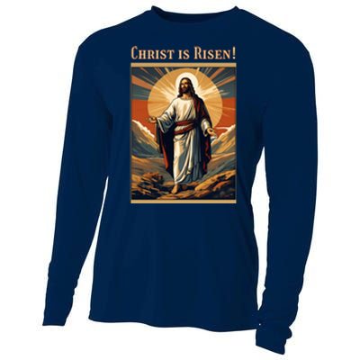 Christian Easter Jesus Christ Is Risen Cooling Performance Long Sleeve Crew