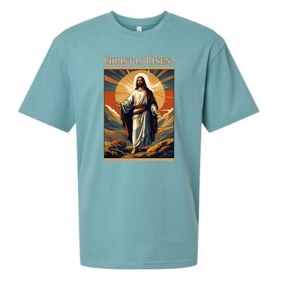 Christian Easter Jesus Christ Is Risen Sueded Cloud Jersey T-Shirt