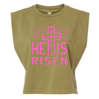 Christian Easter Jesus Christ Is Risen Garment-Dyed Women's Muscle Tee