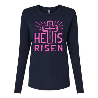 Christian Easter Jesus Christ Is Risen Womens Cotton Relaxed Long Sleeve T-Shirt