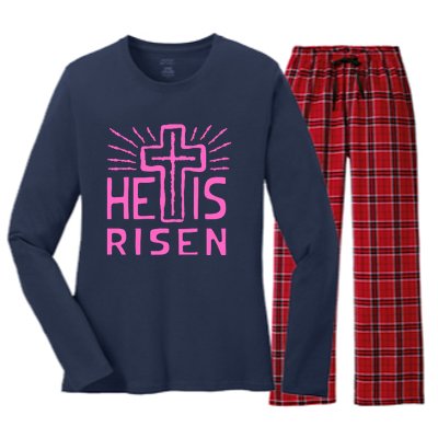 Christian Easter Jesus Christ Is Risen Women's Long Sleeve Flannel Pajama Set 