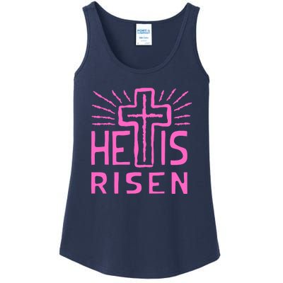 Christian Easter Jesus Christ Is Risen Ladies Essential Tank